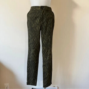 Ecru Camo Pants Trousers Comfy Lightweight Moto Green Utility Style Sz 4